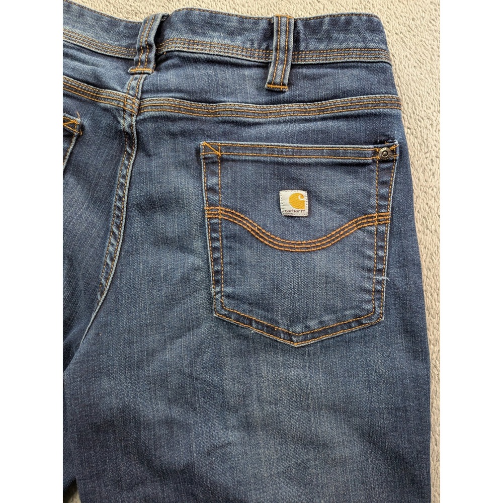 Carhartt Womens 4 Short Bootcut Jeans Dark Wash Denim 100649 409 Workwear